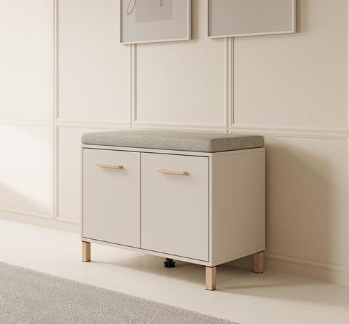 Meubella | Schoenenkast - Beige | 80cm | Met kussen, Huis en Inrichting, Kasten | Overige, Nieuw, Verzenden