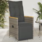 vidaXL Chaise inclinable de jardin avec coussins gris, Neuf, Verzenden