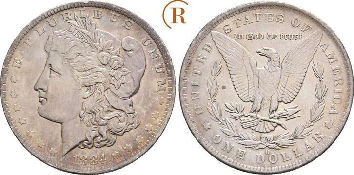 Dollar New Orleans 1884 O Usa:, Postzegels en Munten, Munten | Amerika, Verzenden