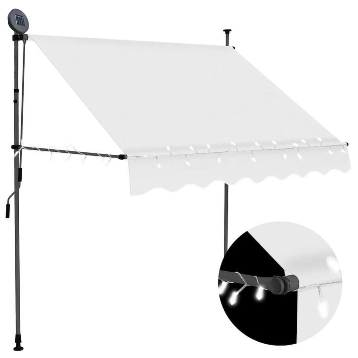 vidaXL Luifel handmatig uitschuifbaar met LED 100 cm, Jardin & Terrasse, Protection solaire, Envoi