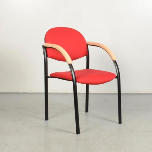 Vergaderstoel Frontseat - Rood - 4-poot onderstel, Huis en Inrichting, Stoelen, Gebruikt, Ophalen of Verzenden