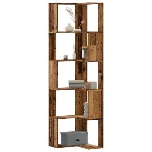vidaXL Boekenkast 5-laags hoek 50x50x179 cm bewerkt hout oud, Huis en Inrichting, Kasten | Boekenkasten, Nieuw, Verzenden