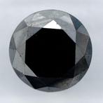 1 pcs Diamant (Kleurbehandeld) - 3.18 ct - Rond Zwart - Niet, Handtassen en Accessoires, Edelstenen, Nieuw