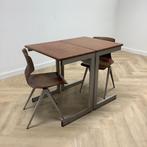 complete school Galvanitas set 10 stoelen + 10 tafels, bruin, Huis en Inrichting, Stoelen, Gebruikt, Hout, Eén