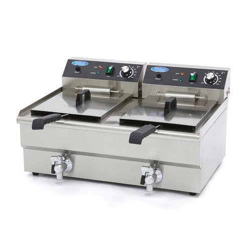 Friteuse - 2 x 16 L - 2 paniers - avec robinet de vidange -, Articles professionnels, Horeca | Équipement de cuisine, Autres types