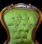 Fauteuil - Chesterfield - Noyer, Velours, Antiek en Kunst