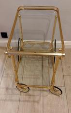 Serveerwagen - Verguld messing, Glas