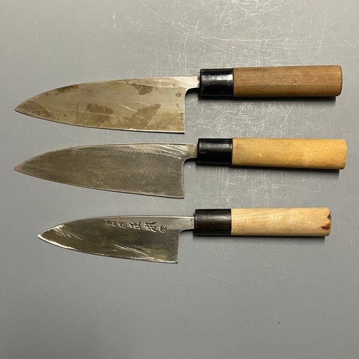 Koya,Kiyotsuna,Tsukiji-Masamoto - Keukenmes - Staal - Japan, Antiquités & Art, Antiquités | Ustensiles de cuisine