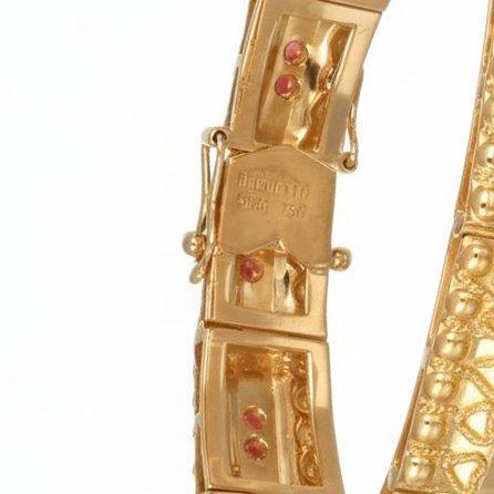 Armband - 18 karaat Geel goud - 0.98ct. tw. Robijn, Handtassen en Accessoires, Armbanden