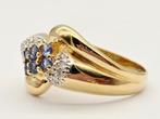 Bague - 18 carats Or jaune Saphir - Diamant, Bijoux, Sacs & Beauté