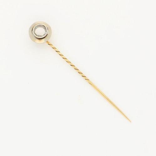 Zonder Minimumprijs - Speld - 18 karaat Geel goud, Witgoud -, Handtassen en Accessoires, Antieke sieraden