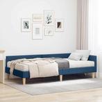 vidaXL Hoekbedframe met Matras met matras 2 pcs Blauw Stof, Huis en Inrichting, Slaapkamer | Bedden, Verzenden, Nieuw