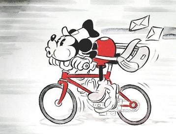 Tony Fernandez - Mickey Mouse as Mail Carrier on His Bike -