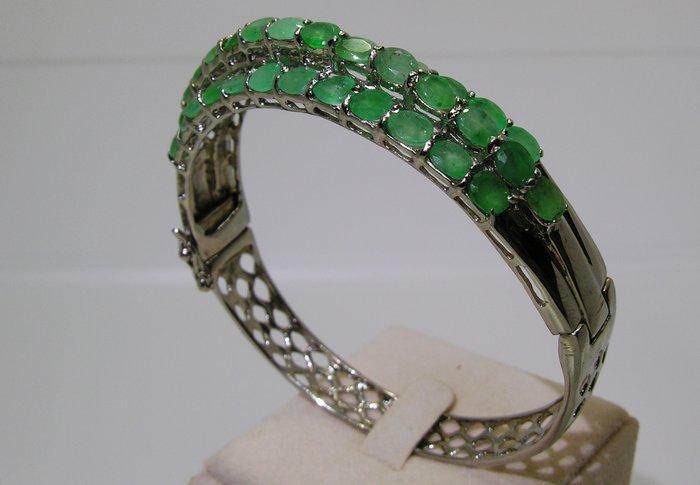 Smaragd armband - Hoogte: 69 mm - Breedte: 65 mm- 25.4 g -, Verzamelen, Mineralen en Fossielen