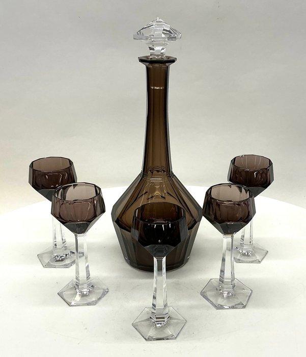 VSL Val Saint Lambert Art Deco likeurset – karaf + 5, Antiquités & Art, Antiquités | Meubles | Tables