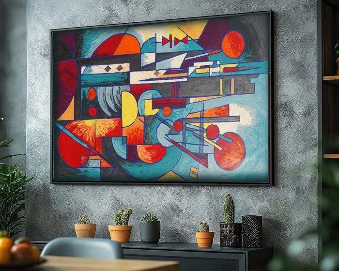 Ksavera - Cubism A1412 - abstract painting on XXL canvas, Antiek en Kunst, Kunst | Schilderijen | Modern