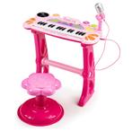 Kinder keyboard - met microfoon & kruk - 45x21x60 cm - roze, Ophalen of Verzenden