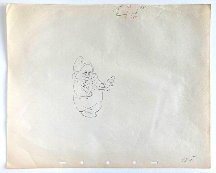 Snow White... (1937) Happy Original Animation Drawing by, Verzamelen, Disney