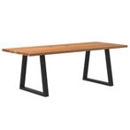 vidaXL Eettafel rechthoekig 220x90x74 cm massief eikenhout, Huis en Inrichting, Tafels | Eettafels, Verzenden, Nieuw