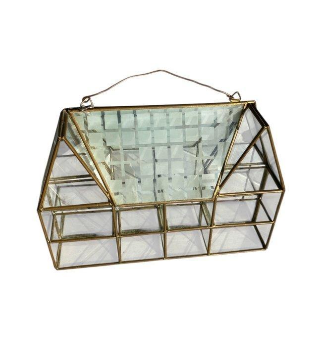 Vitrine - Messing, Glas - Vitrine, Huis en Inrichting, Overige Huis en Inrichting