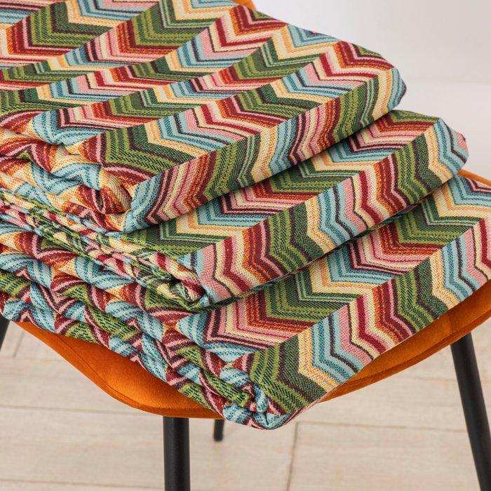 270x280 - Gobelin Chevron Multicolor stof – Stijl Missoni –, Antiek en Kunst, Antiek | Tapijten, Tafelkleden en Textiel