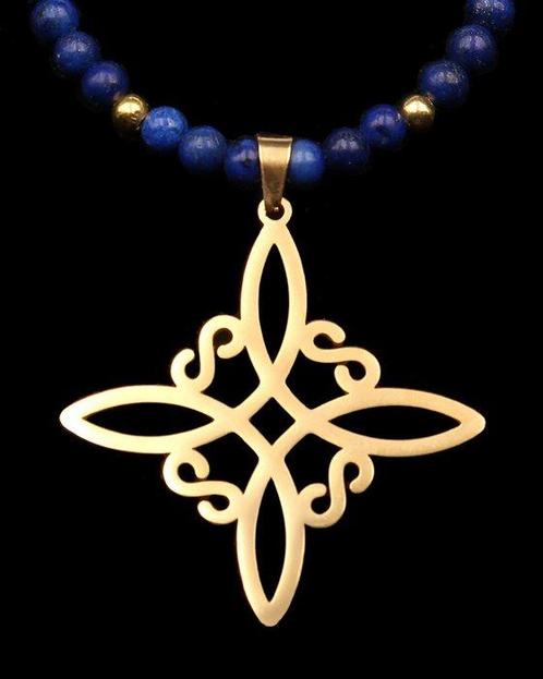Lapis-lazuli - Collier - Nœud de sorcière - Charme, Antiek en Kunst, Antiek | Boeken en Manuscripten