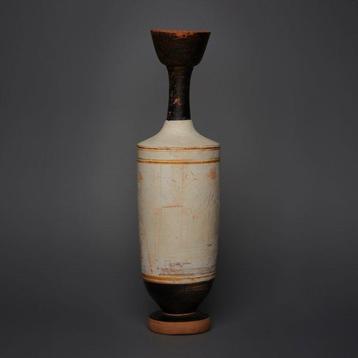 Grec antique mycénien Poterie Lécythe à fond blanc. Vers 420