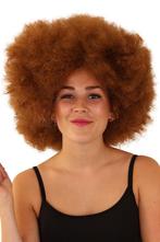 Pruik Afro Bruin Disco Carnaval Afrokapsel Seventies, Kleding | Dames, Ophalen of Verzenden, Nieuw