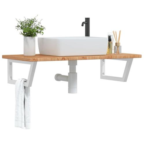 vidaXL Badkamer wandschap staal en massief eikenhout, Huis en Inrichting, Tafels | Kaptafels, Nieuw, Verzenden