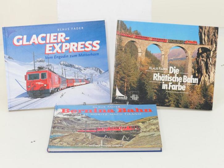 Set van 3 spoorwegenboeken Glacier-Express. Vom Engadin z..., Livres, Transport, Enlèvement ou Envoi
