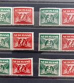 Nederland 1941 - 5 x 2 nieuwe (plaat)fouten op rolzegel, Postzegels en Munten, Gestempeld