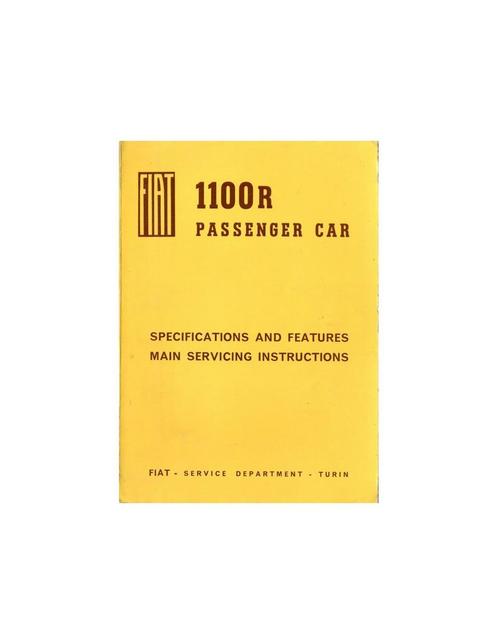 1966 FIAT 1100 R WERKPLAATSHANDBOEK ENGELS, Autos : Divers, Modes d'emploi & Notices d'utilisation