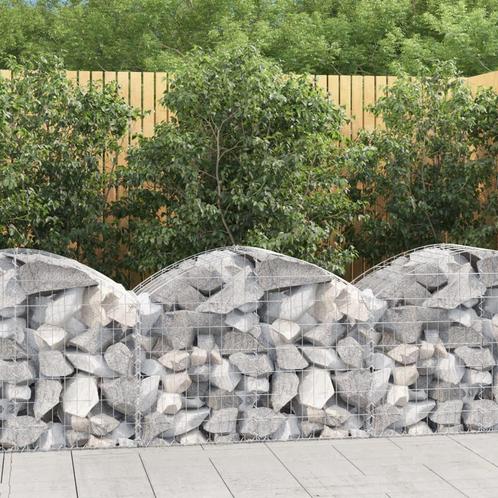 vidaXL Schanskorf gewelfd 100x50x60/80 cm gegalvaniseerd, Tuin en Terras, Bloempotten, Nieuw, Verzenden