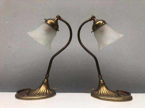Lampes de bureau / Lampes de table (2) - Laiton, Verre, Antiek en Kunst, Curiosa en Brocante