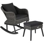 Wicker schommelstoel Rovigo met voetenbank Vibo - grijs, Maison & Meubles, Chaises, Verzenden