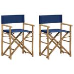 vidaXL Regisseursstoelen 2 st inklapbaar blauw bamboe en, Verzenden, Nieuw