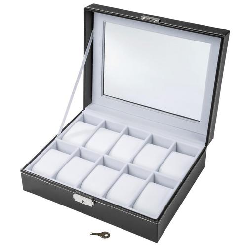 Horlogebox incl. sleutel 10 vakken - wit, Bijoux, Sacs & Beauté, Montres | Hommes, Envoi