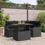 vidaXL Tuinbank Set met opslag 5 pcs Zwart Poly rattan, Tuin en Terras, Verzenden, Nieuw