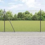 vidaXL gelast draad hek met 13 flensposts Grijs 1.5x50 m, Tuin en Terras, Verzenden, Nieuw