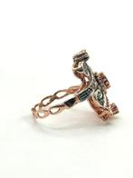 Zonder minimumprijs - Ring - 9 kt. Roségoud, Zilver Robijn -, Handtassen en Accessoires, Ringen, Nieuw