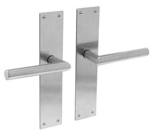 Deurklink Jura met schild blind geborsteld RVS, Doe-het-zelf en Bouw, Hang- en Sluitwerk, Klink of Kruk, Nieuw, Ophalen of Verzenden