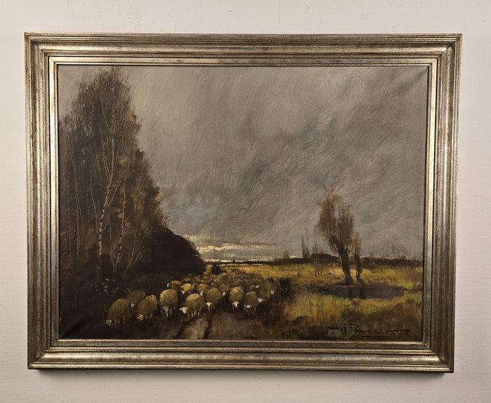 Henri Joseph Pauwels (1903-1983) - A shepherd with his flock, Antiek en Kunst, Kunst | Schilderijen | Klassiek