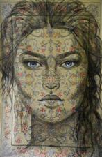 Jacqueline Klein Breteler - Cassandra painted on a rug-XXL