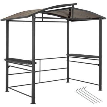 tectake Barbecue-overkapping Asado 2,4x1,5x2,34m - grijs, Tuin en Terras, Verzenden, Nieuw
