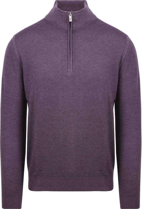 R2 Half Zip Trui Merino Wol Paars maat Maat 52/54 (L) Heren, Kleding | Heren, Truien en Vesten, Paars, Nieuw, Maat 52/54 (L), Verzenden