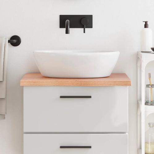 vidaXL Wastafelblad 60x60x(2-4) cm behandeld massief hout, Huis en Inrichting, Keuken | Keukenelementen, Nieuw, Verzenden
