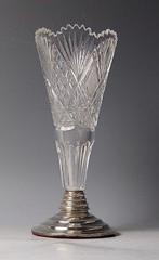 Vaas - .800 zilver - Kristallen bloemvaas, Antiek en Kunst