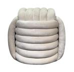 TM Geknoopte poef Velvet Taupe, Verzenden, Nieuw