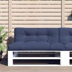 vidaXL Palletkussens 2 st stof marineblauw, Huis en Inrichting, Woonaccessoires | Kussens, Verzenden, Nieuw