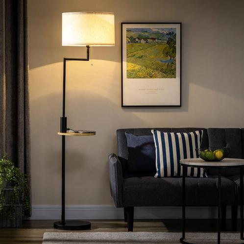 Vloerlamp - Modern - Met USB-aansluiting - Crème, Huis en Inrichting, Lampen | Vloerlampen, Nieuw, Stof, Ophalen of Verzenden